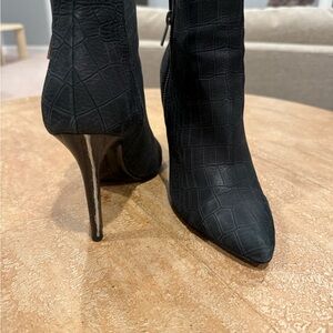 Lanvin Dark Textured Heeled Boots